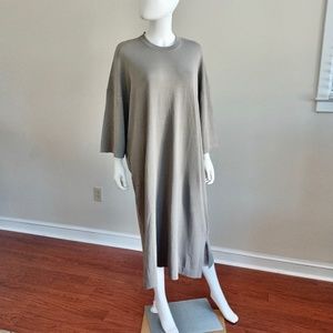 Year-Round All Cotton Knit Crew-Neck Midi Dress NWT, Bracelet Sleeves: Sz: M/L